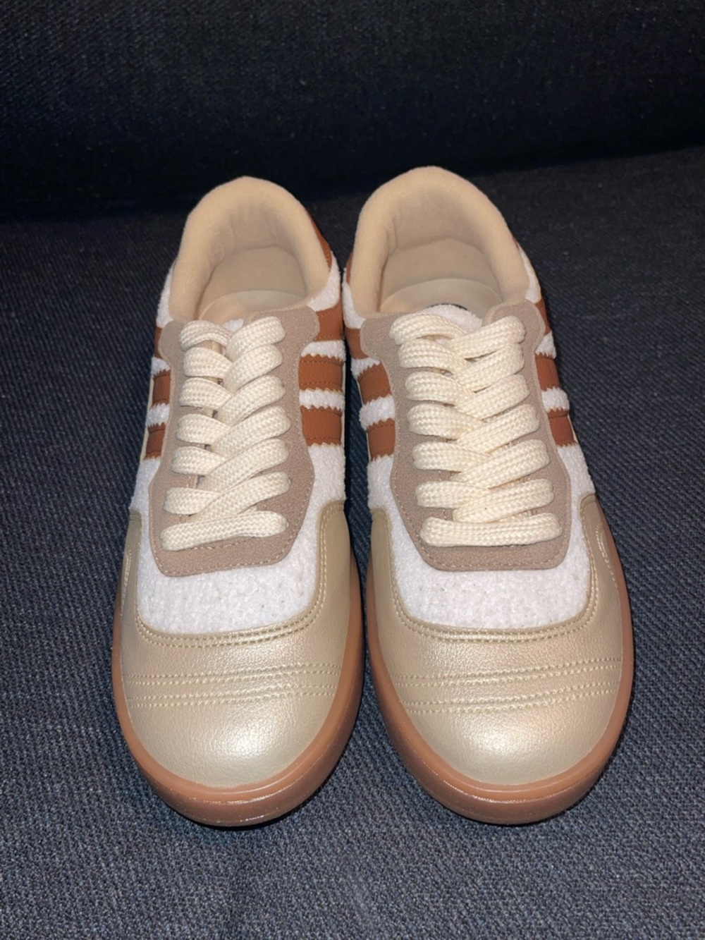 Women’s Neutral Beige & White Casual Sneakers